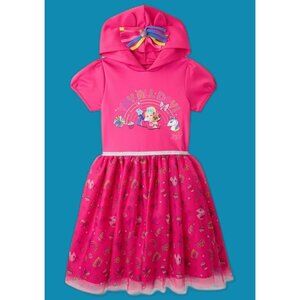 JoJo Siwa Girl's Tutu Dress Hooded 3D Ears Hair Unicorn Horn Size L 10-12 NEW